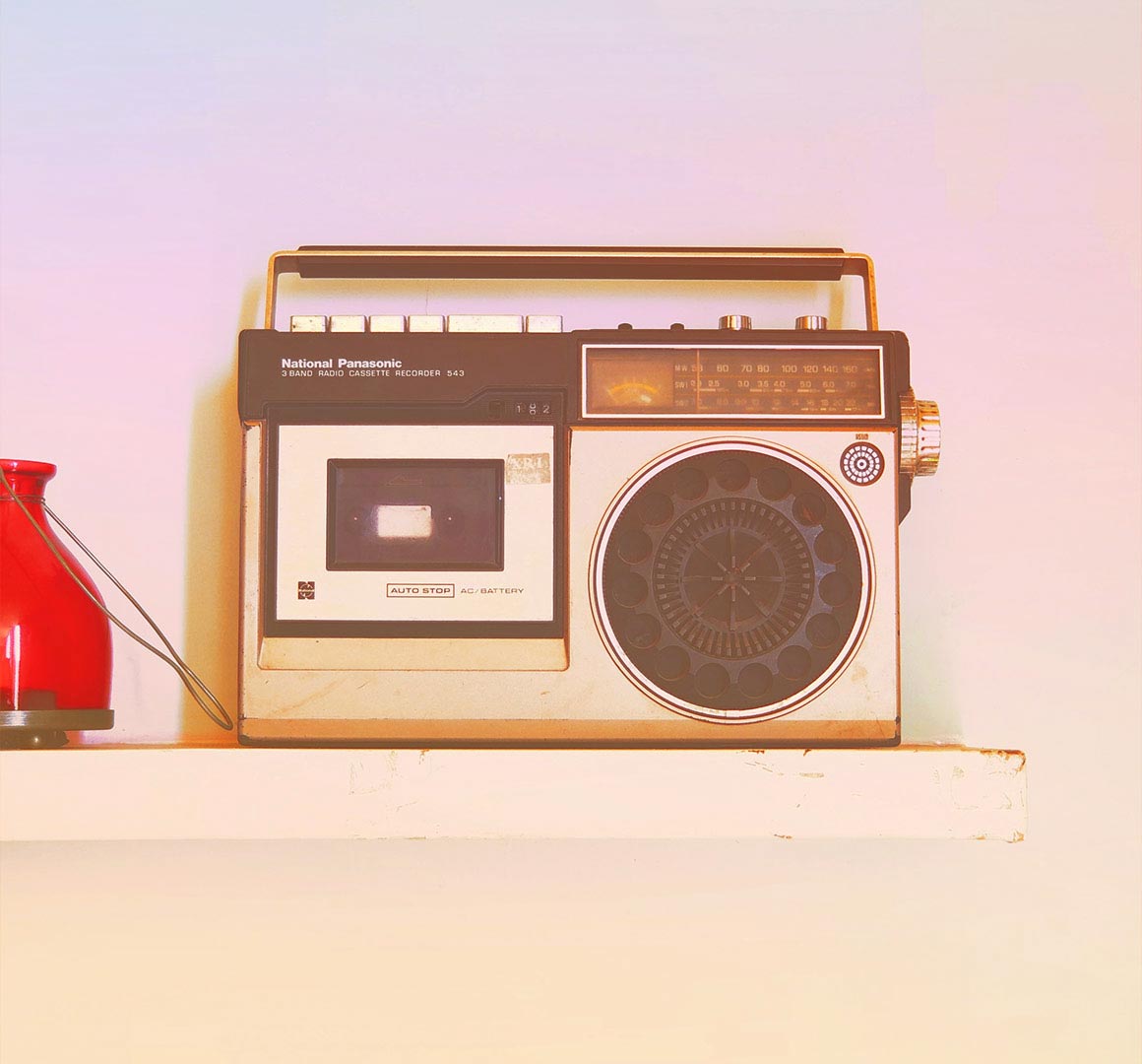 Retro radio on a desk